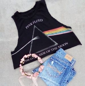 Pink Floyd crop top tank size small.